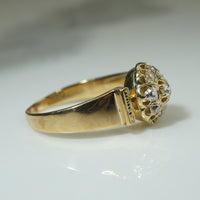 Old Mine Cushion Cut Diamond Cluster Ring c1880