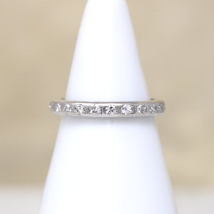 Softly Worn Platinum & Diamond Eternity Band Size 4