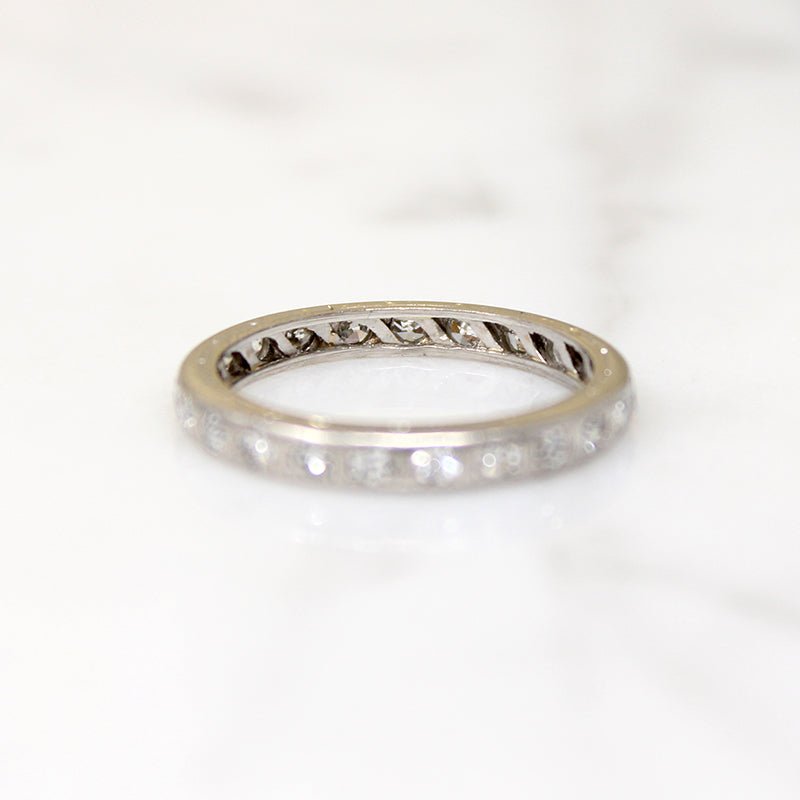 Softly Worn Platinum & Diamond Eternity Band Size 4
