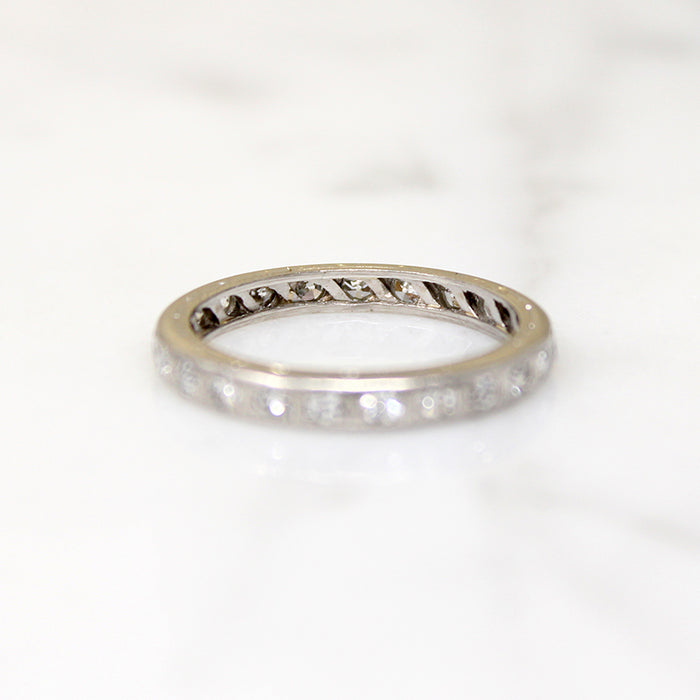 Softly Worn Platinum & Diamond Eternity Band Size 4