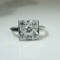 Brilliant Platinum and OMC Diamond Ring