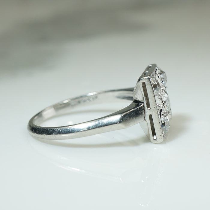 Brilliant Platinum and OMC Diamond Ring