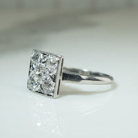 Brilliant Platinum and OMC Diamond Ring