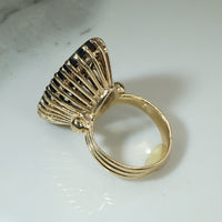 Bold 1960s Onyx and Gold Ring
