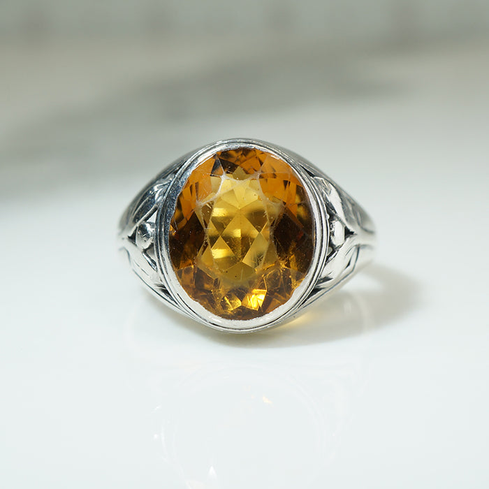 Flowy Sterling Kahlo Citrine Ring