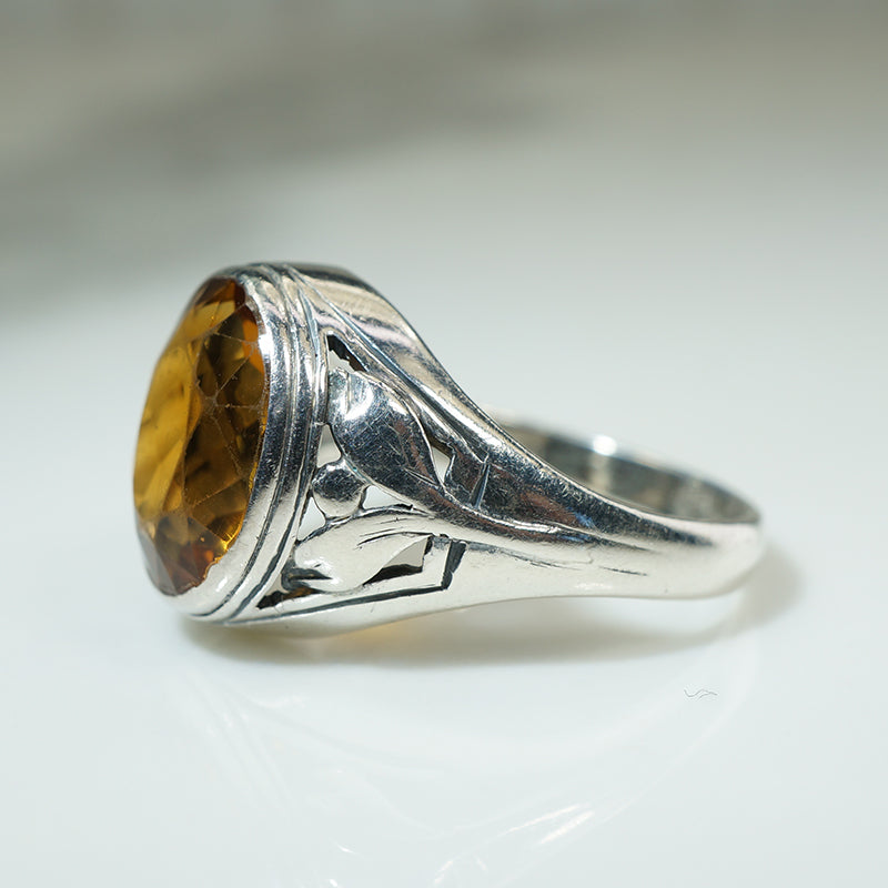 Flowy Sterling Kahlo Citrine Ring