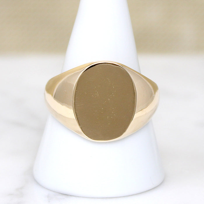 Mid Century 10k Gold Signet Ring Size 12