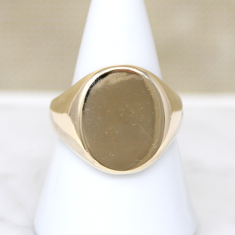 Weighty 10k Gold Signet Ring Size 10.5