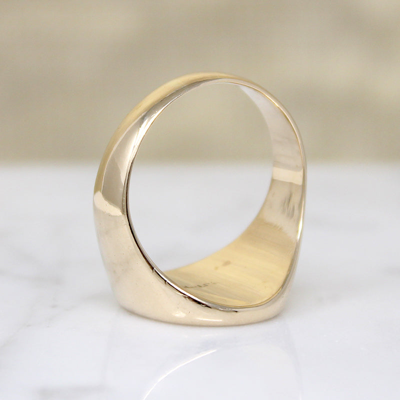 Weighty 10k Gold Signet Ring Size 10.5