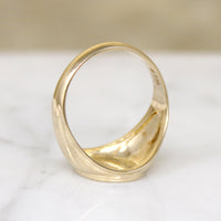 Sophisticated Grooved 10k Gold Signet Ring