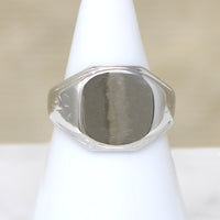 Pretty 10k White Gold Signet Ring