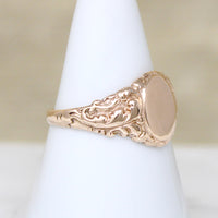 Acanthus Motif 10k Gold Signet Ring