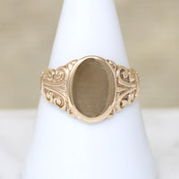 Corinthian Column 10k Gold Signet Size 9.25