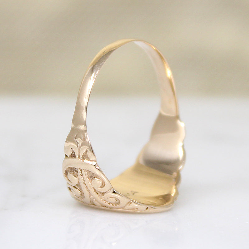 Corinthian Column 10k Gold Signet Size 9.25