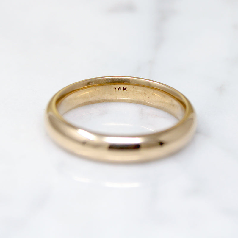 Chubby 14k Gold Half Round Band Size 9.75