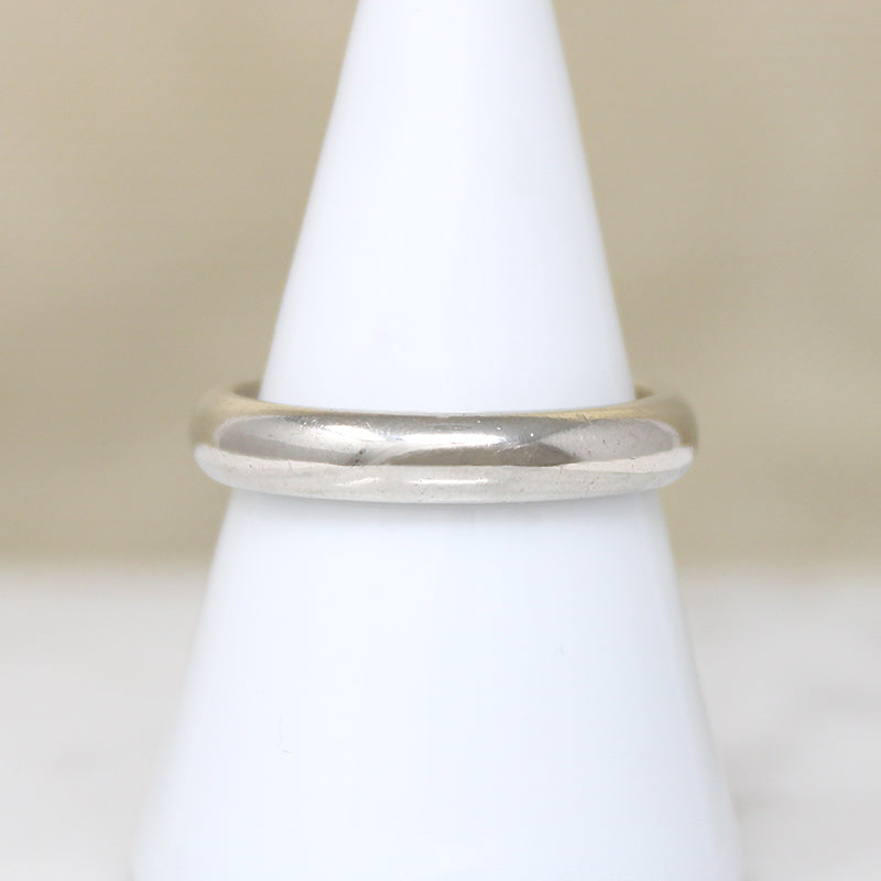 Comfort Fit 14k White Gold Wedding Band Size 8.75