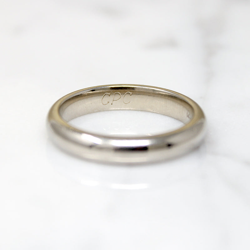 Comfort Fit 14k White Gold Wedding Band Size 8.75
