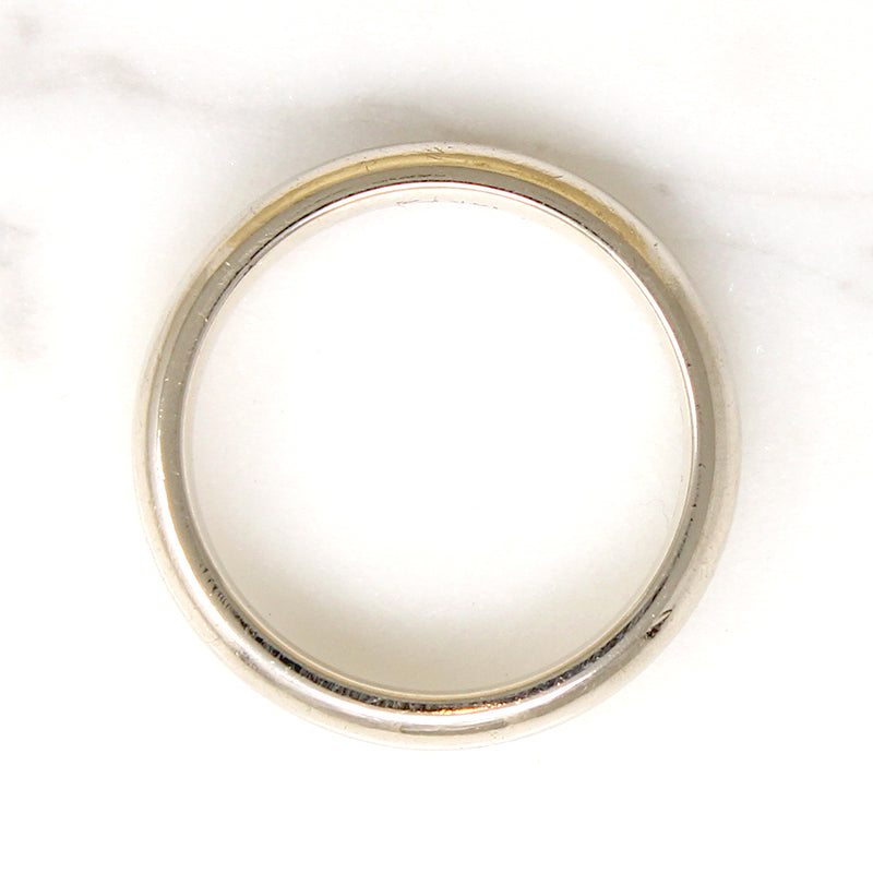 Comfort Fit 14k White Gold Wedding Band Size 8.75