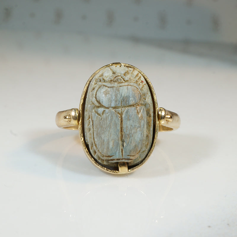 Gold Scarab Swivel Hoop Ring