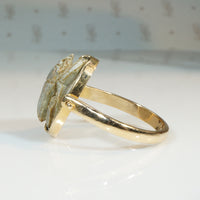 Gold Scarab Swivel Hoop Ring