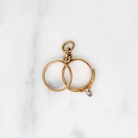 Miniature Diamond & Gold Wedding Set Charm