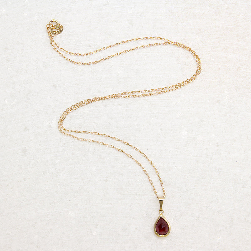 Decadent Antique Rose Cut Garnet in Gold Pendant