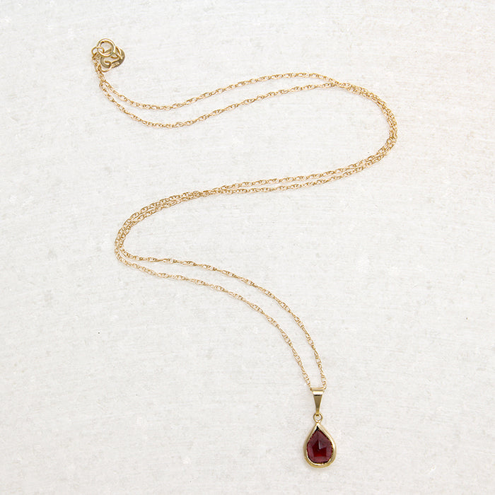 Decadent Antique Rose Cut Garnet in Gold Pendant