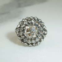 Magnificent Large Original Antique Rose Cut Diamond Ring
