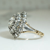 Magnificent Large Original Antique Rose Cut Diamond Ring