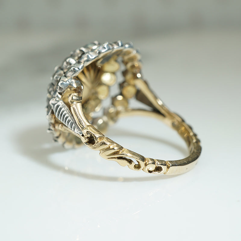 Magnificent Large Original Antique Rose Cut Diamond Ring