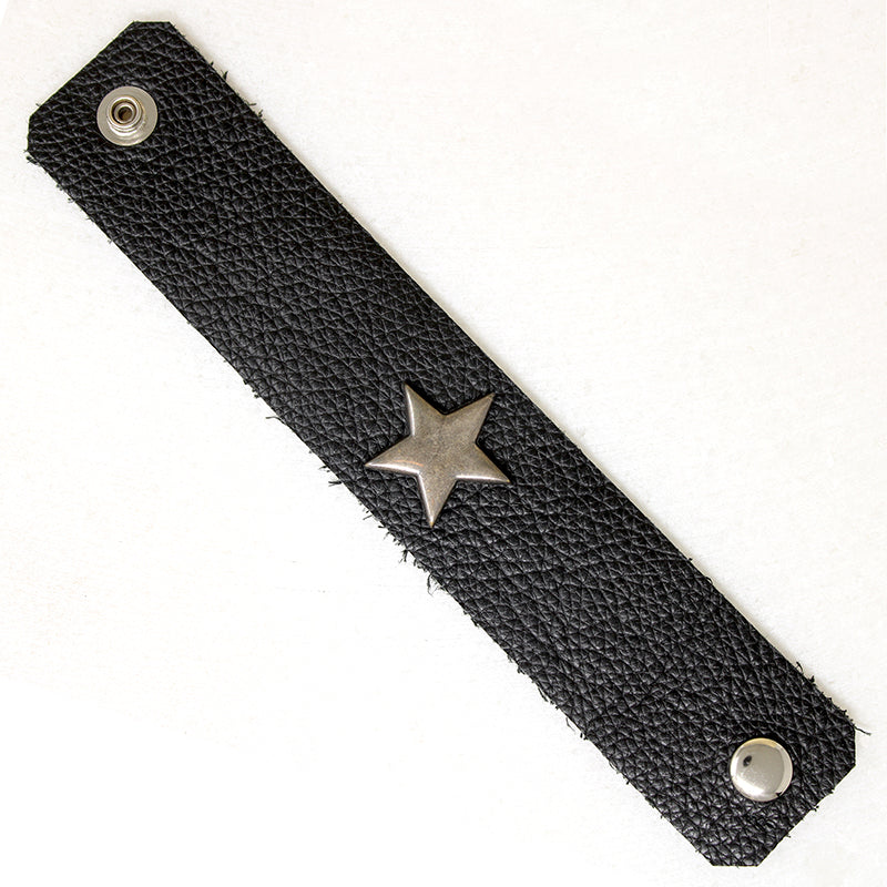 Black Leather Star Bracelet by Ancient Influences