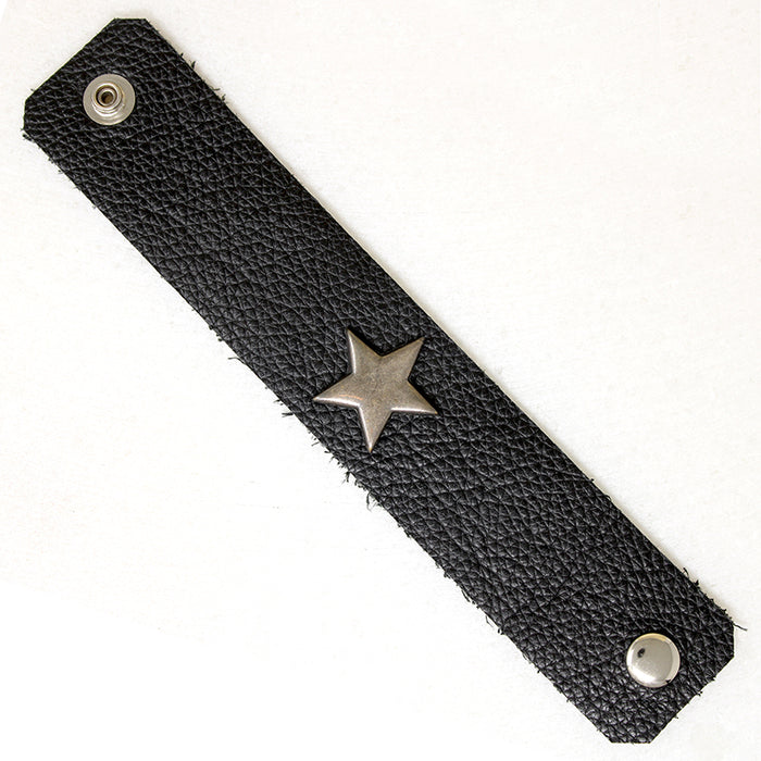 Black Leather Star Bracelet by Ancient Influences