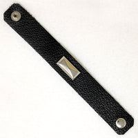 Chrome & Black Leather Bracelet by Ancient Influences