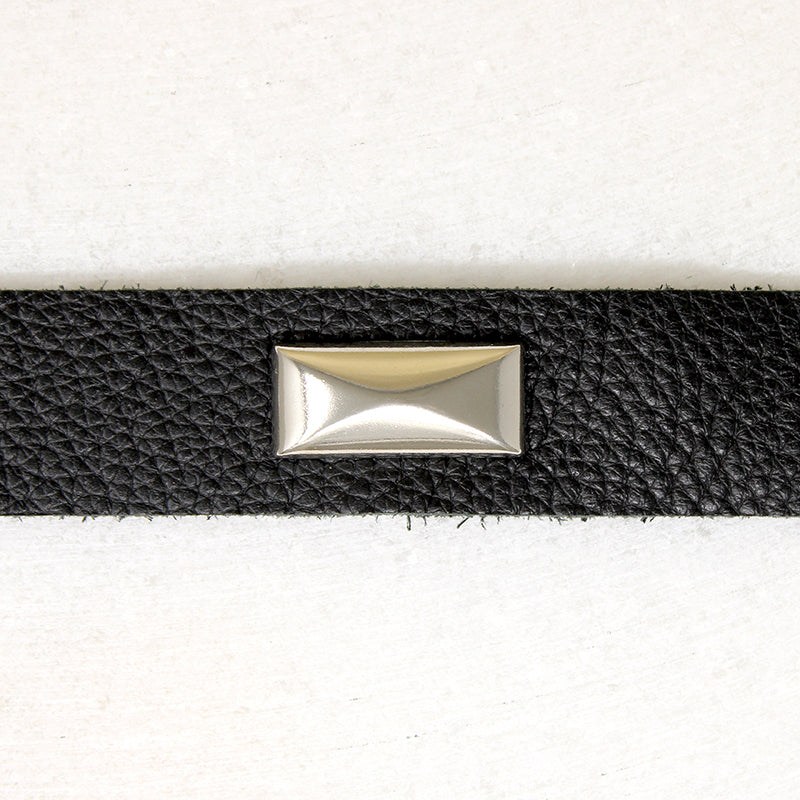 Chrome & Black Leather Bracelet by Ancient Influences
