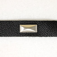 Chrome & Black Leather Bracelet by Ancient Influences