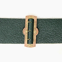 Ornate Buckle & Green Leather Bracelet by Ancient Influences