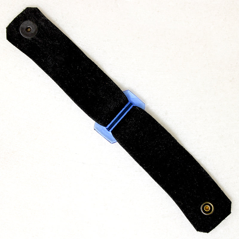 Blue Buckle & Black Leather Bracelet by Ancient Influences