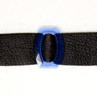 Blue Buckle & Black Leather Bracelet by Ancient Influences