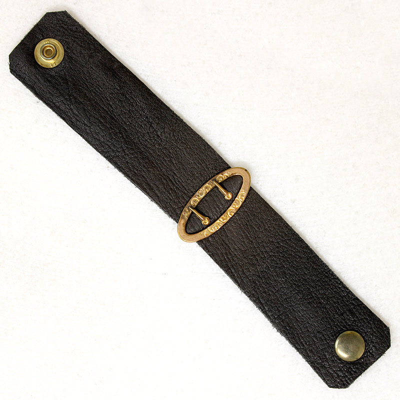 Victorian Buckle on Leather Bracelet by Ancient Influences 