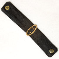 Victorian Buckle on Leather Bracelet by Ancient Influences 