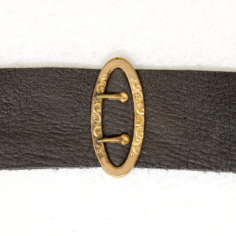 Victorian Buckle on Leather Bracelet by Ancient Influences 