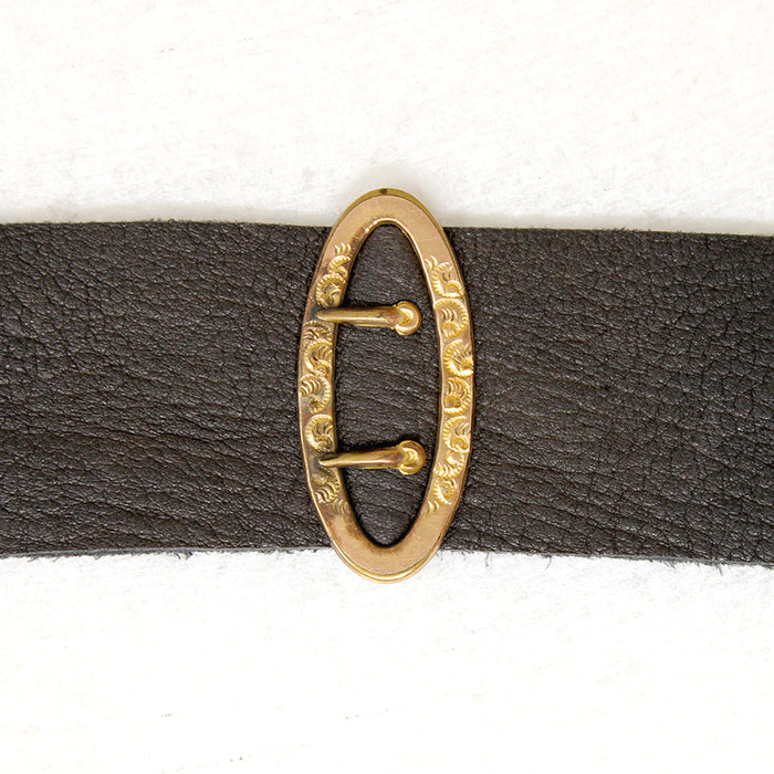 Victorian Buckle on Leather Bracelet by Ancient Influences 