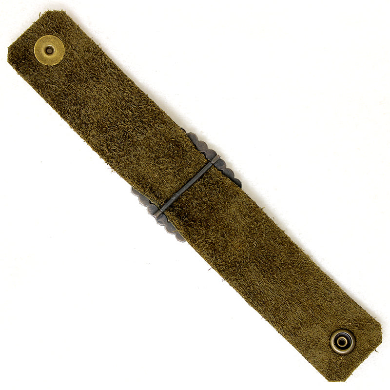 French Paste & Green Leather Bracelet by Ancient Influences