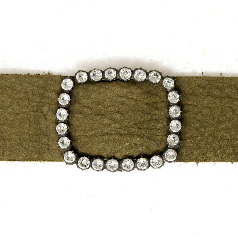 French Paste & Green Leather Bracelet by Ancient Influences