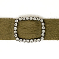 French Paste & Green Leather Bracelet by Ancient Influences
