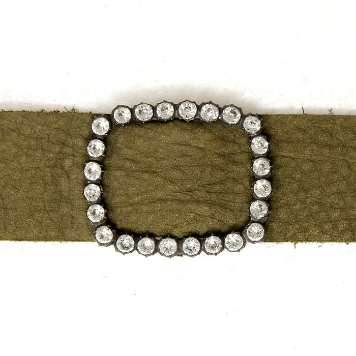 French Paste & Green Leather Bracelet by Ancient Influences