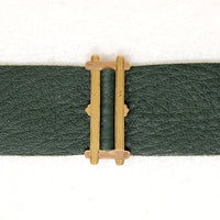 Antique Buckle & Green Leather Bracelet by Ancient Influences