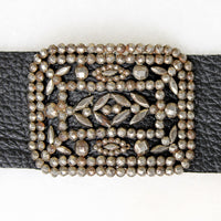 Black Leather & French Steel Bracelet by Ancient Influences