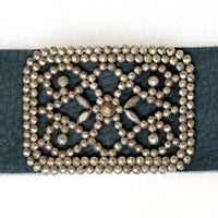 Cut Steel & Indigo Leather Bracelet by Ancient Influences