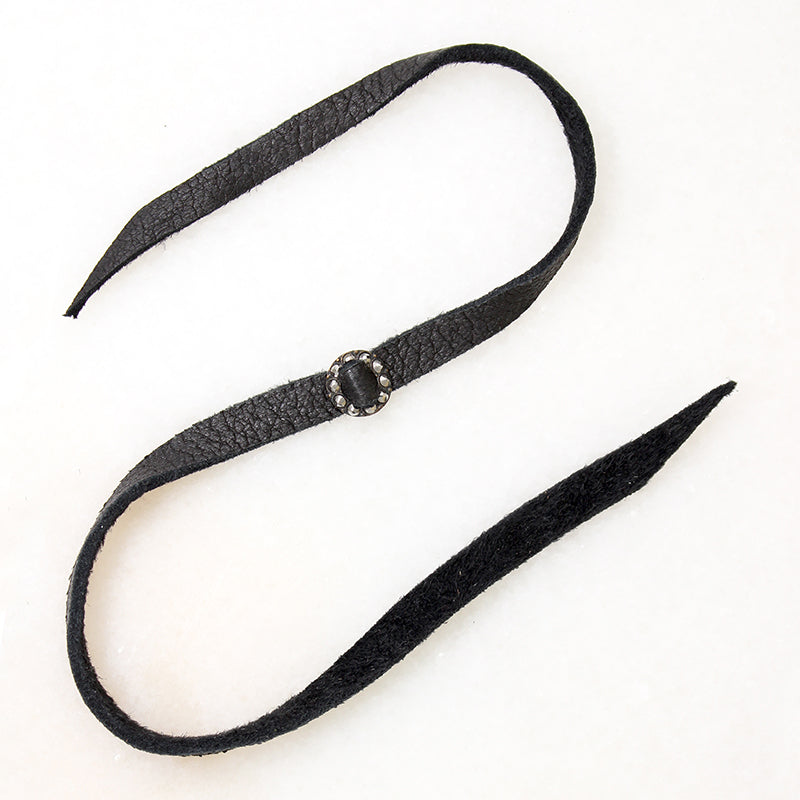 Cut Steel & Black Suede Choker/Bracelet by Ancient Influences